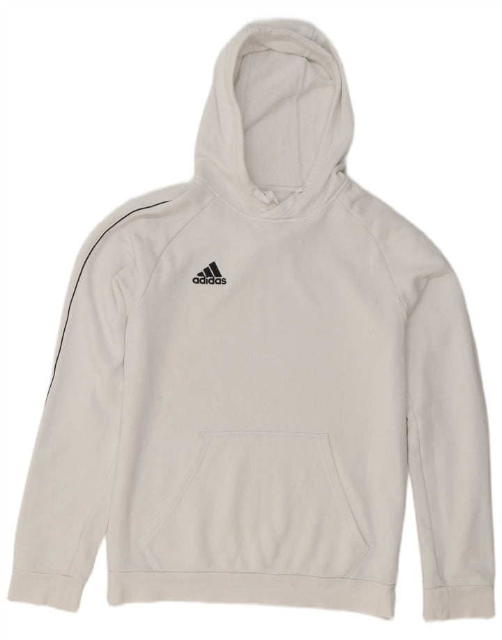 Adidas Mens Hoodie Jumper Médio Algodão Branco