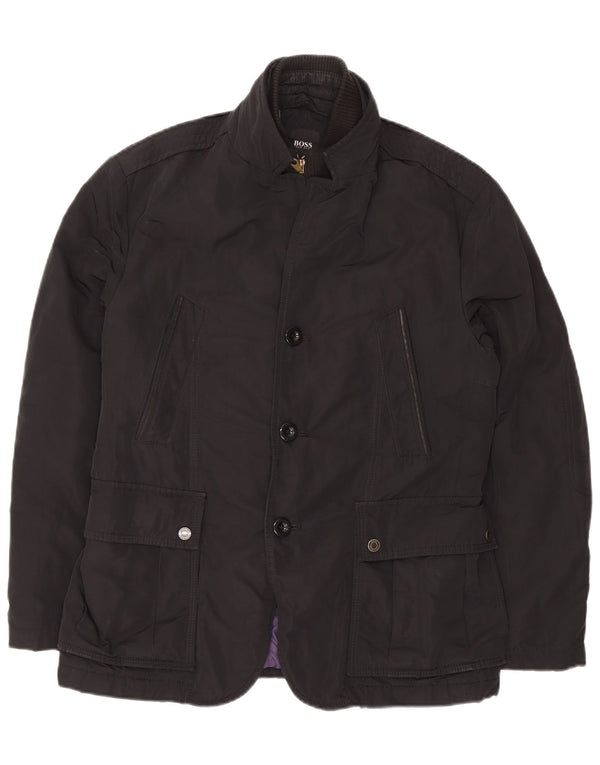 Jaqueta utilitária masculina Hugo Boss EU 50 grande poliéster preto