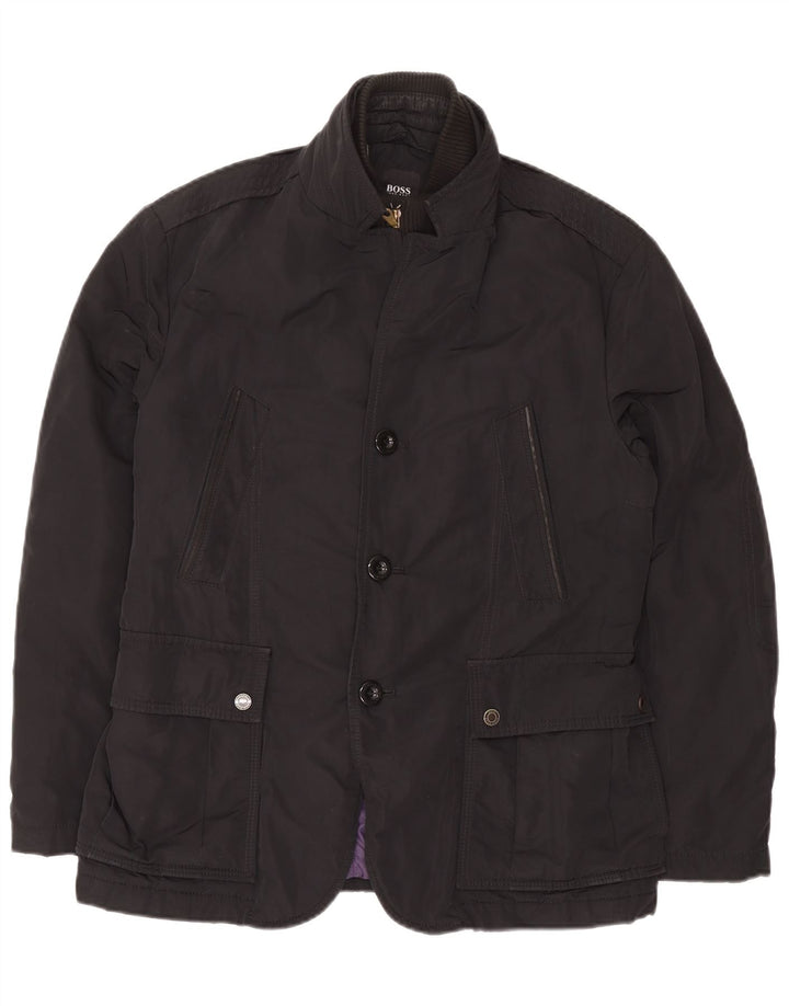 Jaqueta utilitária masculina Hugo Boss EU 50 grande poliéster preto