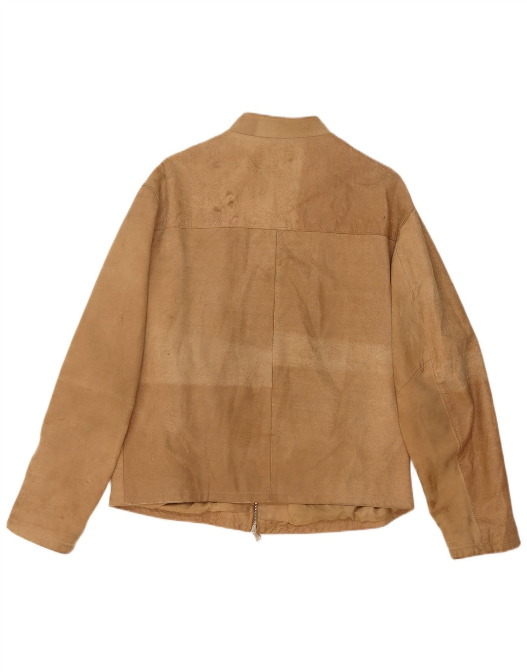 Jaqueta masculina vintage de camurça UK 40 couro bege grande
