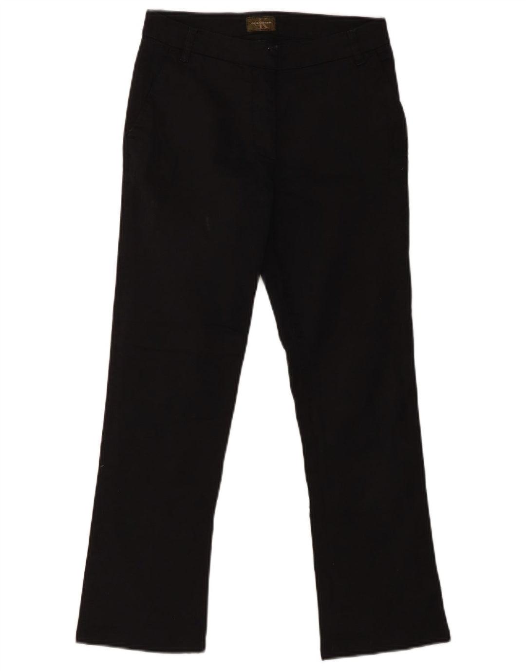 CALVIN KLEIN Calça feminina cortada reta cáqui W26 L25 preta