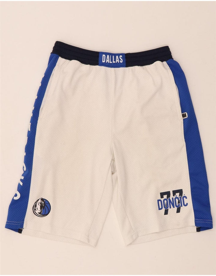 Shorts esportivos NBA Boys Dallas Mavericks 14-15 anos grandes blocos coloridos brancos