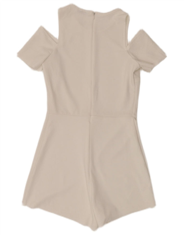 Macacão feminino de manga curta ZARA UK 8 pequeno W28 branco