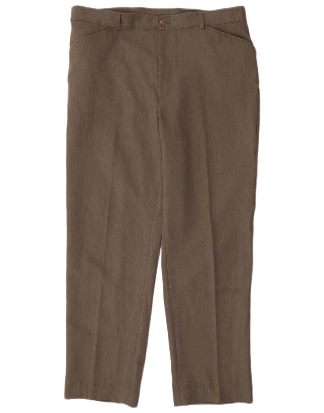Calça casual reta masculina Farah W38 L31 poliéster cáqui