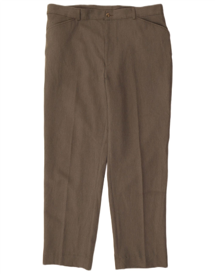 Calça casual reta masculina Farah W38 L31 poliéster cáqui