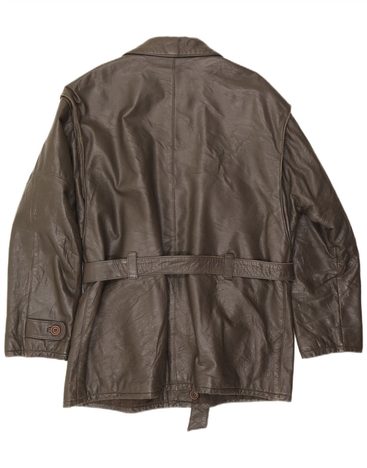 Jaqueta de couro masculina PICCINI IT 54 2XL couro marrom