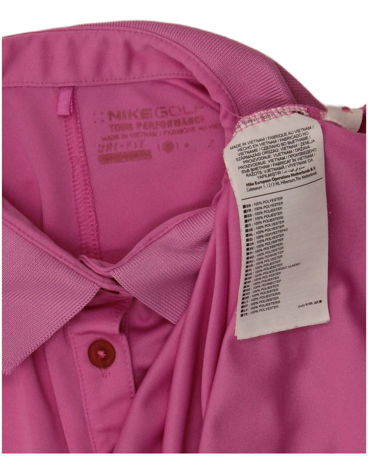 Camisa polo feminina NIKE Dri Fit UK 12 médio rosa poliéster