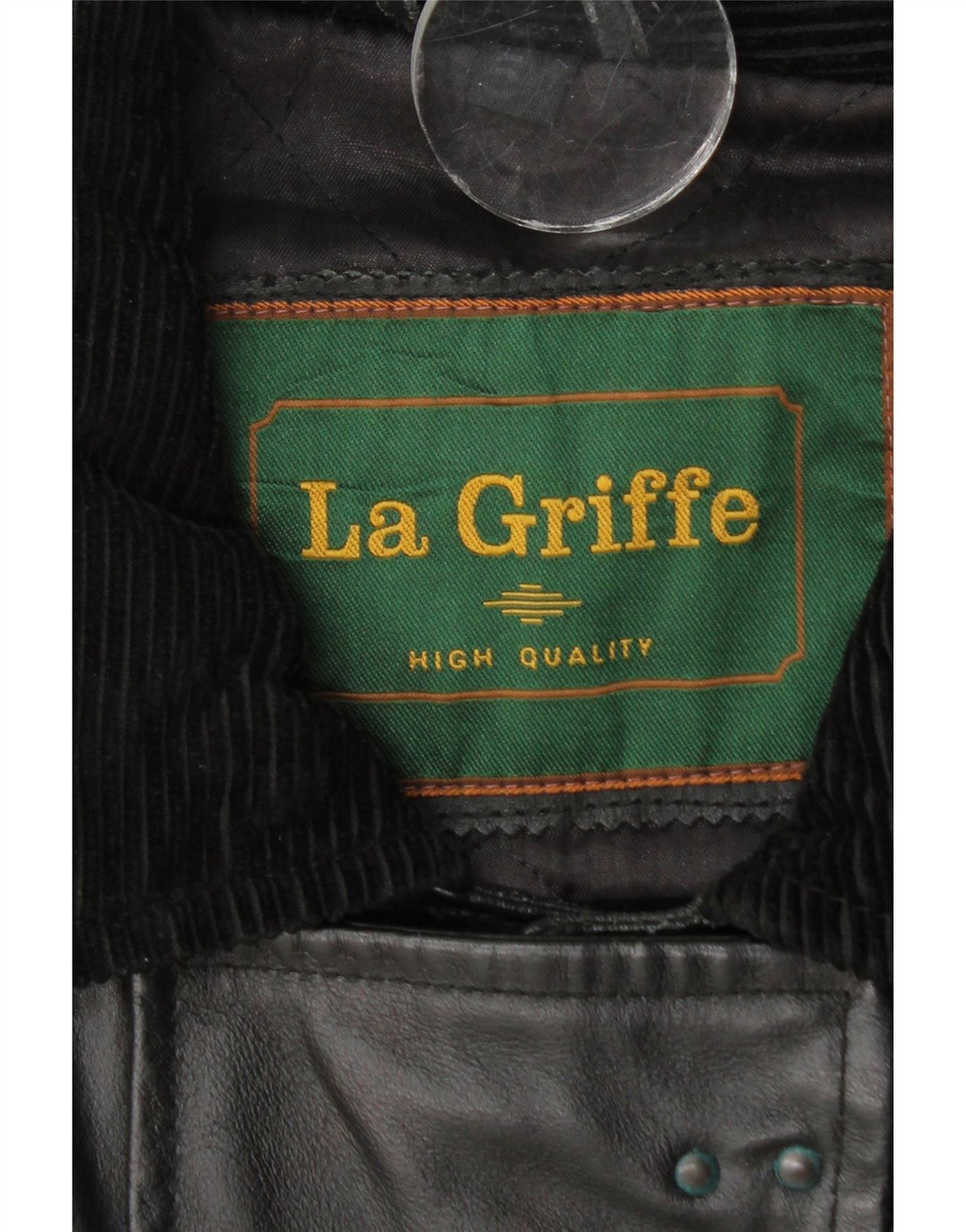 Casaco de couro feminino La Griffe IT 54 3XL couro preto