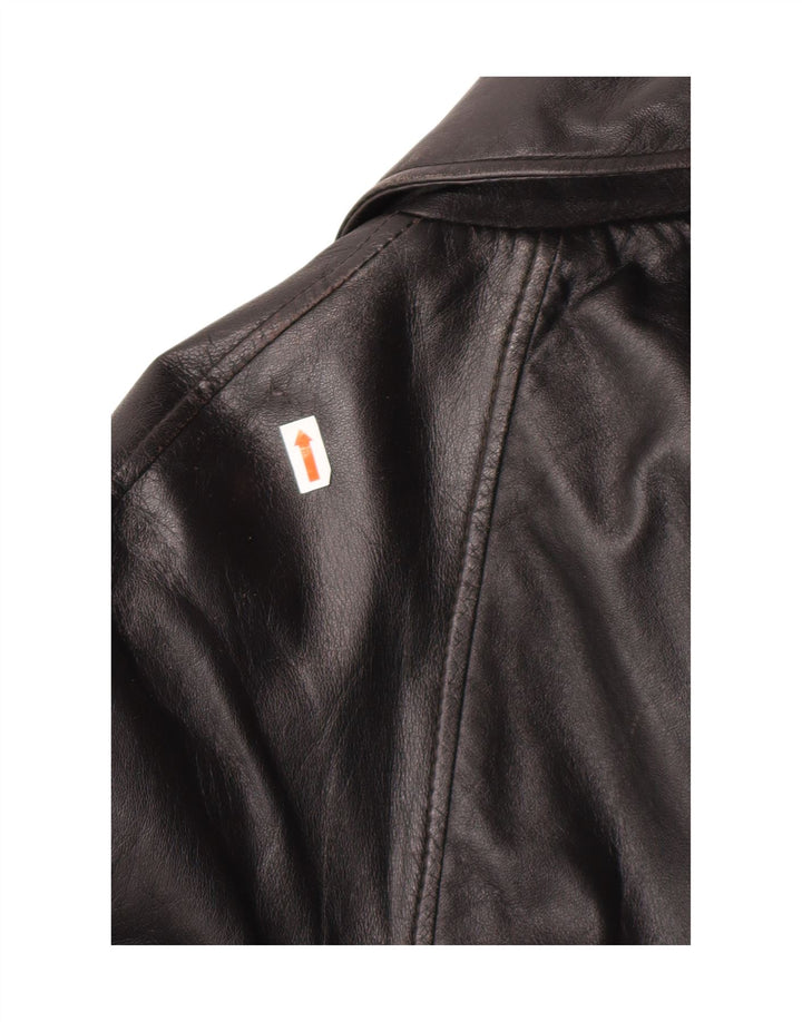 Casaco de couro masculino VINTAGE IT 50 grande preto