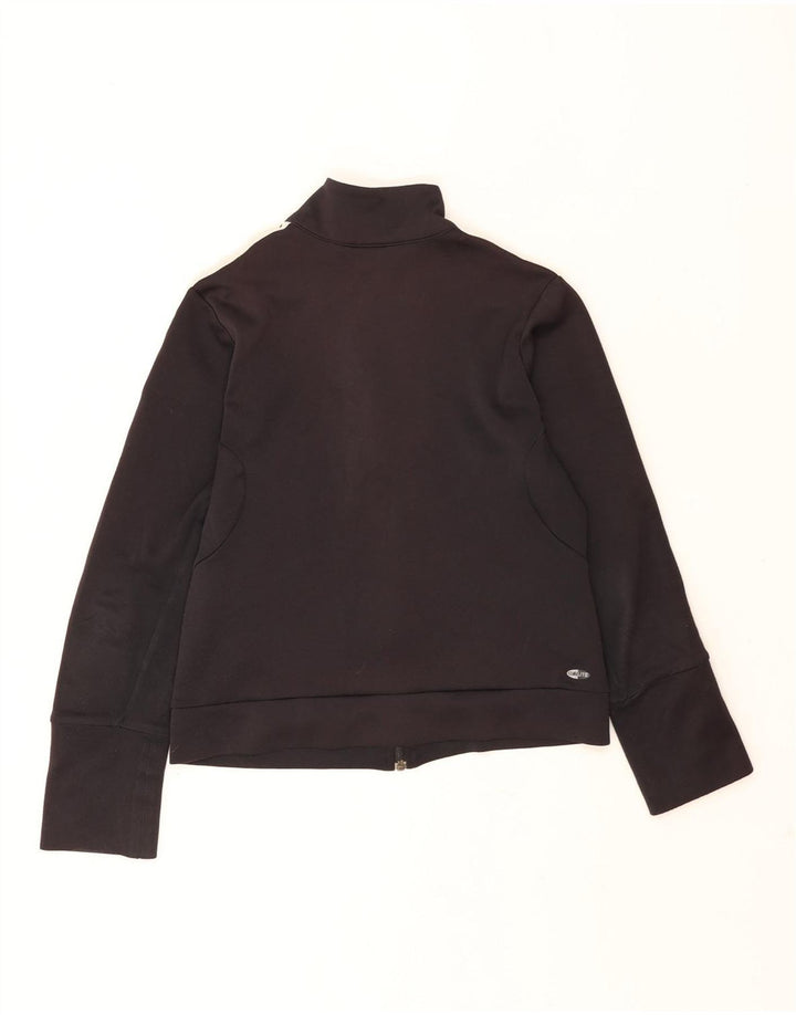 Adidas Womens Climalite Crop Tracksuit Top Jacket UK 12 Médio Preto