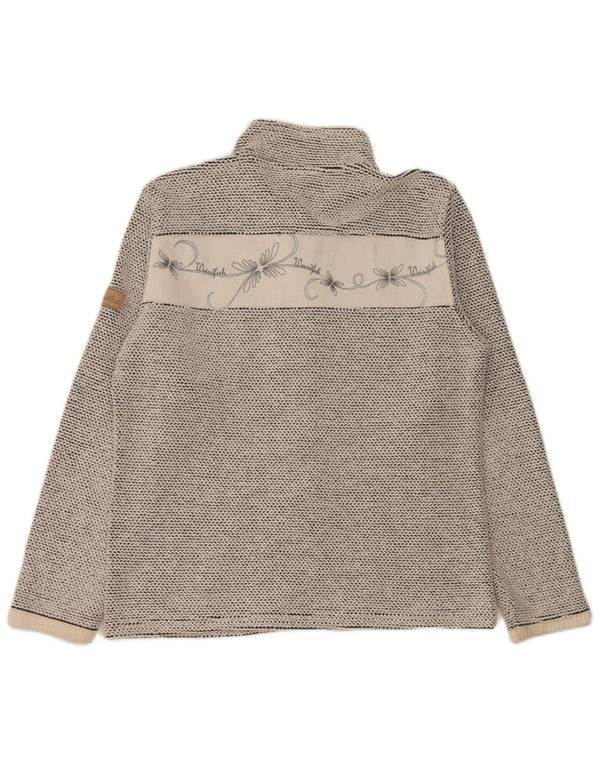 Jaqueta feminina de treino Weird Fish UK 18 XL algodão floral branco