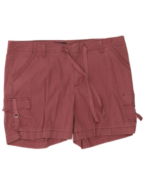Shorts cargo feminino Lee de cintura média com ajuste regular US 18 2XL W36 algodão borgonha