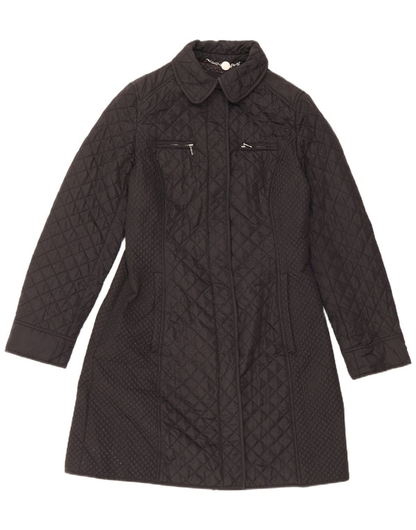 Casaco corta-vento feminino acolchoado Hobbs UK 10 pequeno nylon preto