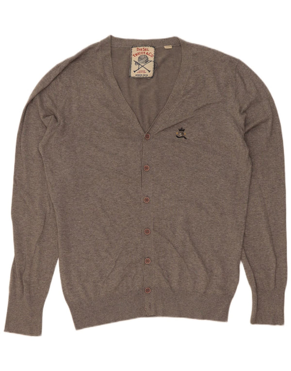 Suéter Cardigan Masculino Diesel XL Algodão Cinza