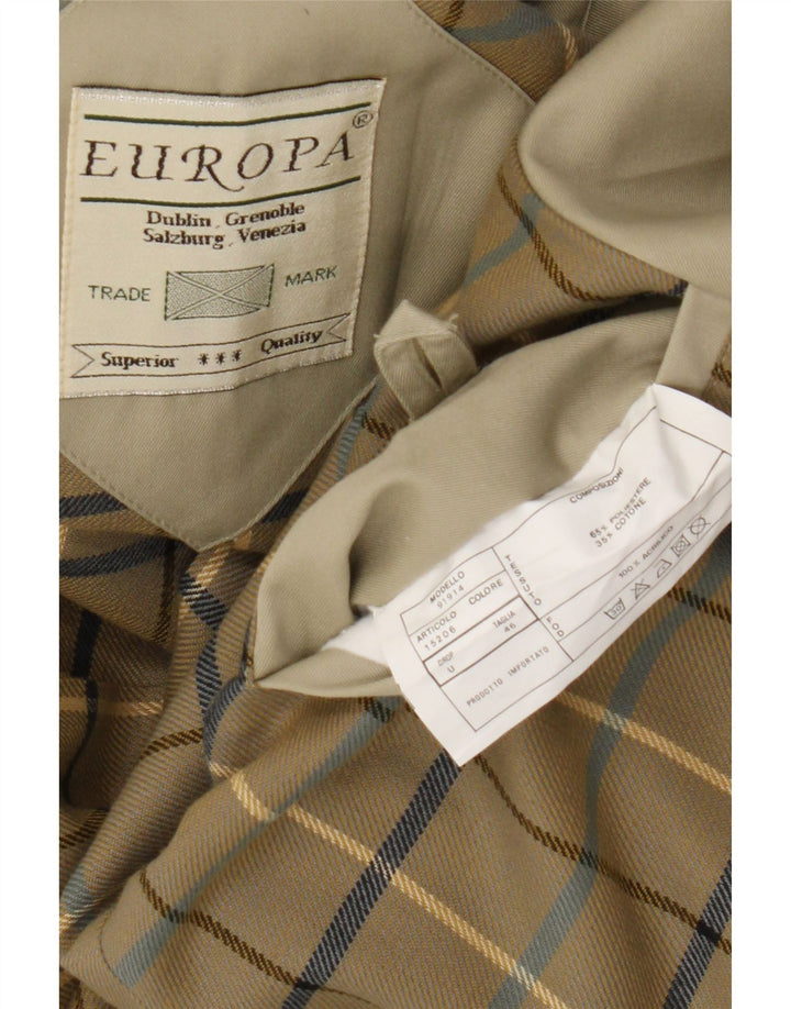 Trench Coat Vintage Masculino IT 46 Pequeno Poliéster Bege