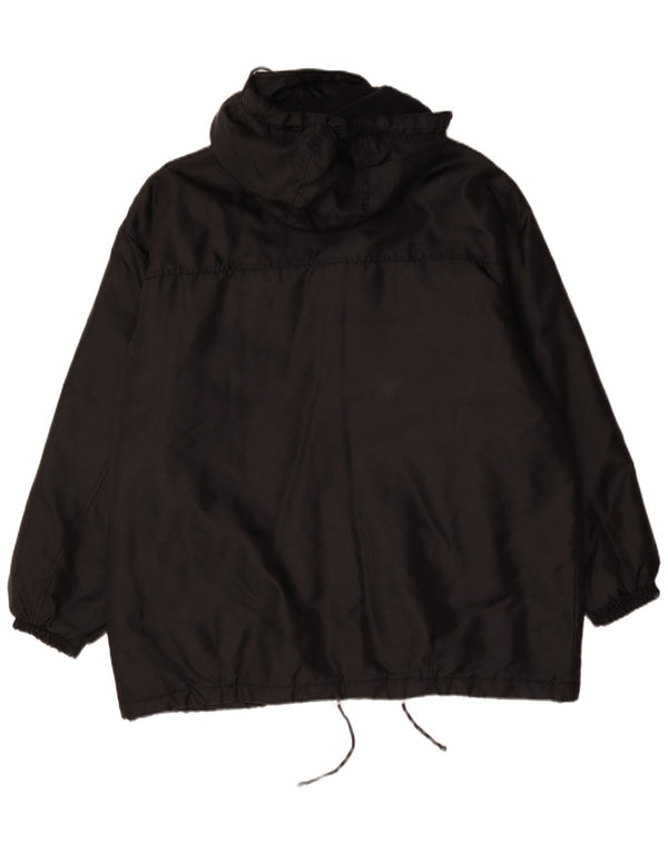 Jaqueta acolchoada com capuz masculina vintage UK 42 XL poliamida preta