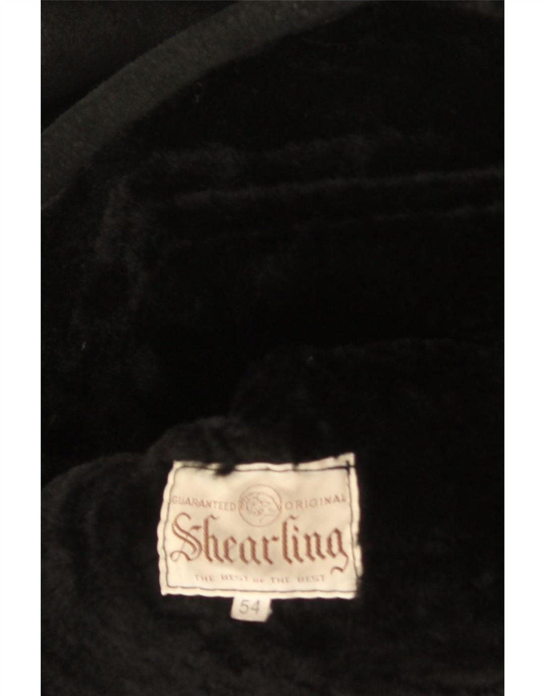 Jaqueta masculina vintage de shearling IT 54 2XL preta shearling