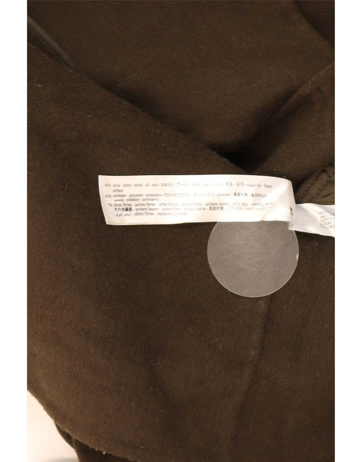 Zara Jaqueta blazer feminina oversized com peito duplo Reino Unido 10 pequena lã cáqui