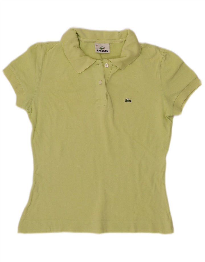 Camisa polo feminina LACOSTE tamanho 38 algodão verde médio