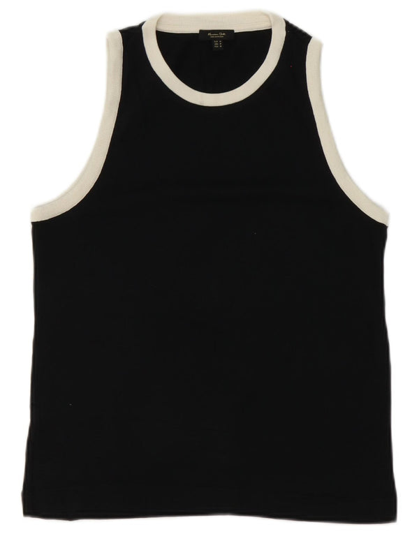 Colete feminino Massimo Dutti UK 12 algodão preto médio