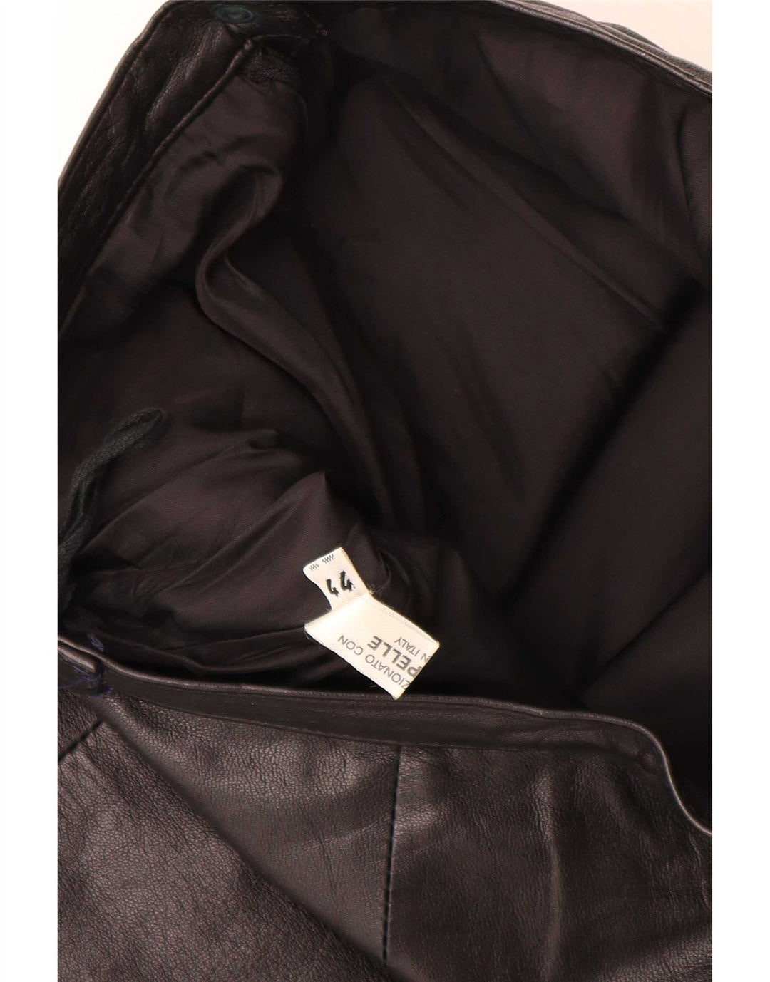 Saia de couro feminina vintage IT 44 médio W28 preta