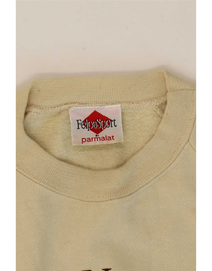 Parmalat moletom gráfico masculino jumper grande algodão bege