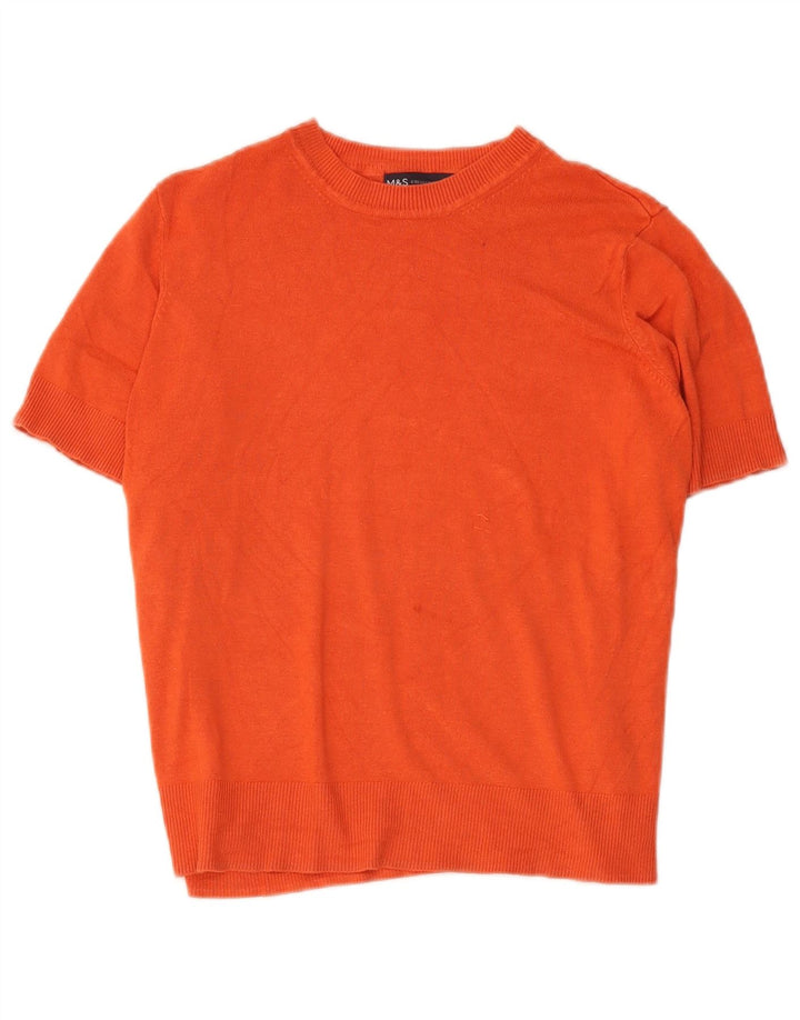 Camiseta feminina Marks & Spencer UK 14 viscose vermelha média
