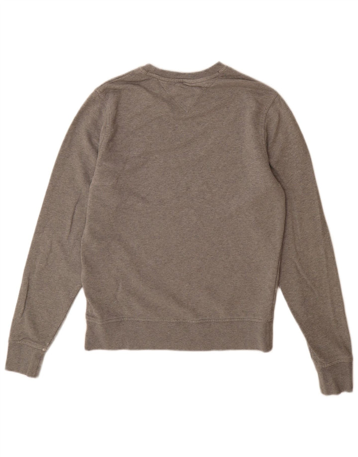 Tommy Hilfiger moletom masculino jumper pequeno algodão manchado cinza