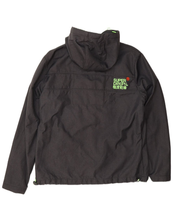 Superdry Mens Windtrekker Hooded Rain Jacket UK 44 2XL Grey Polyester