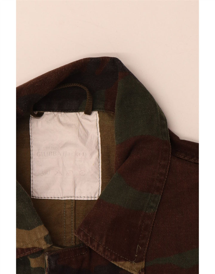 Camisa militar masculina VINTAGE grande camuflagem cáqui