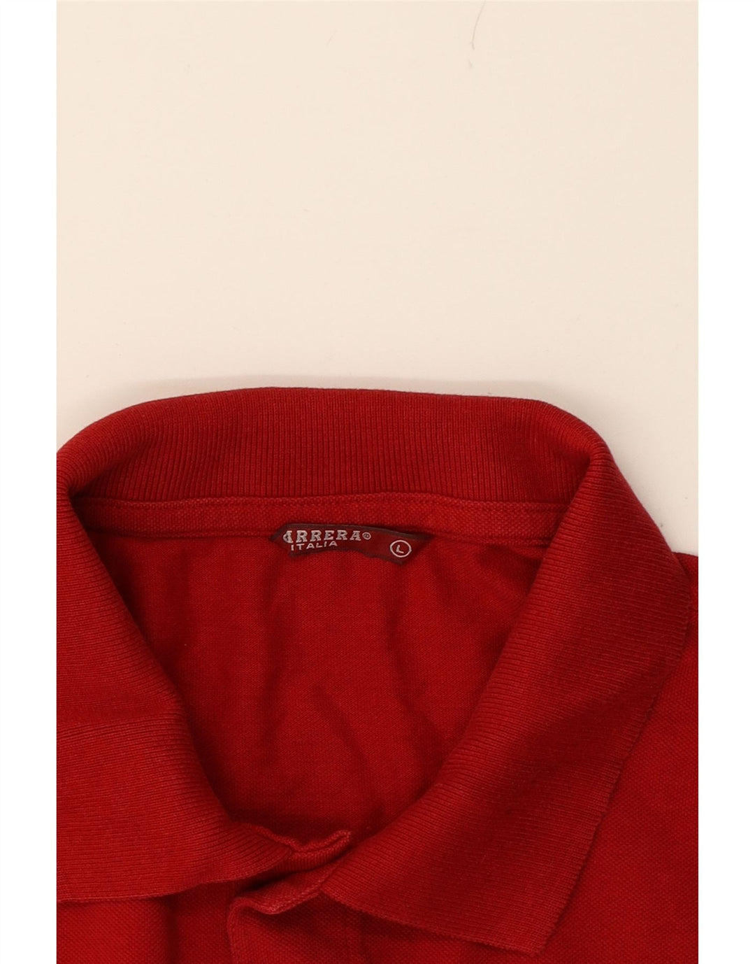 CARRERA Mens Polo Shirt Large Red Cotton Vintage Carrera and Second-Hand Carrera from Messina Hembry 
