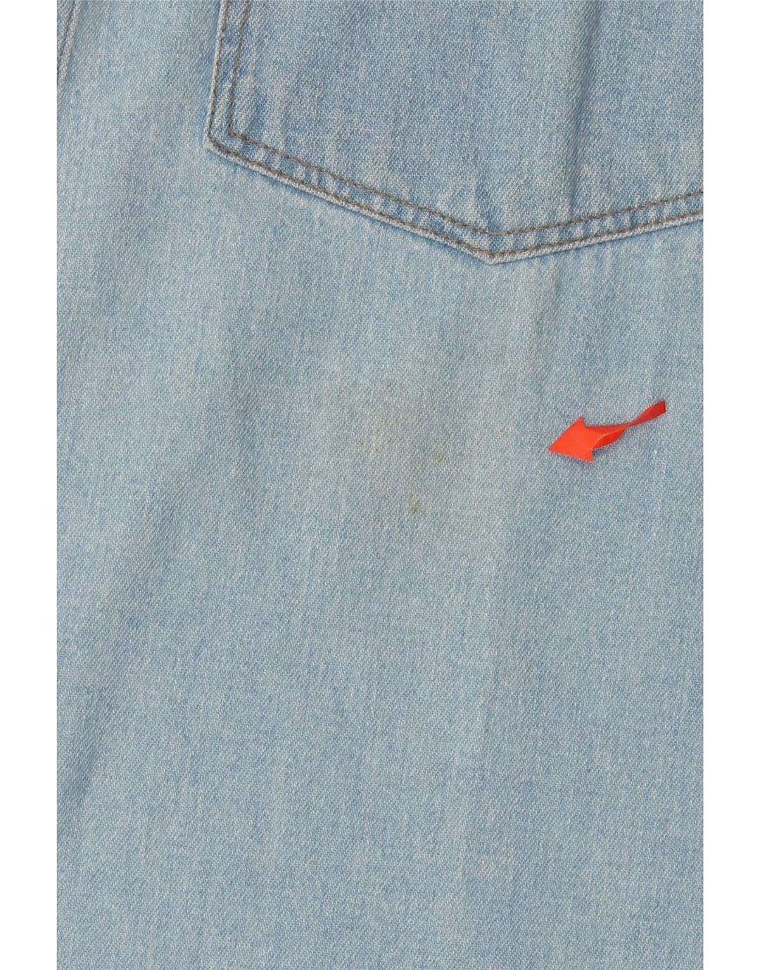 Camisa jeans masculina vintage algodão azul médio