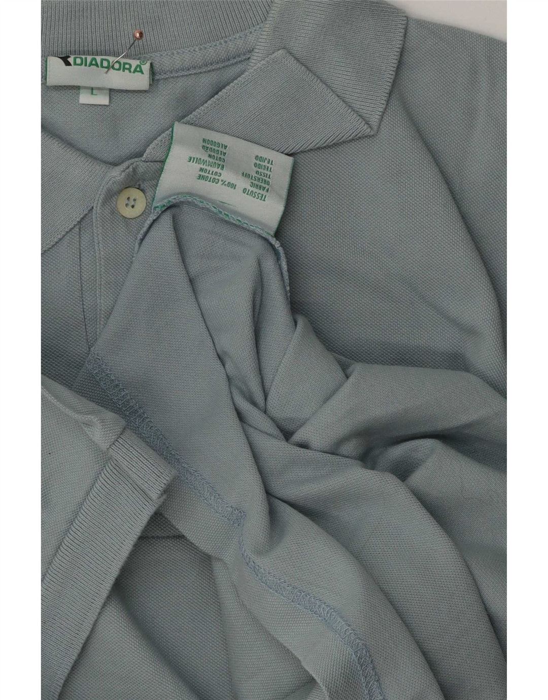 Camisa polo masculina Diadora grande algodão azul