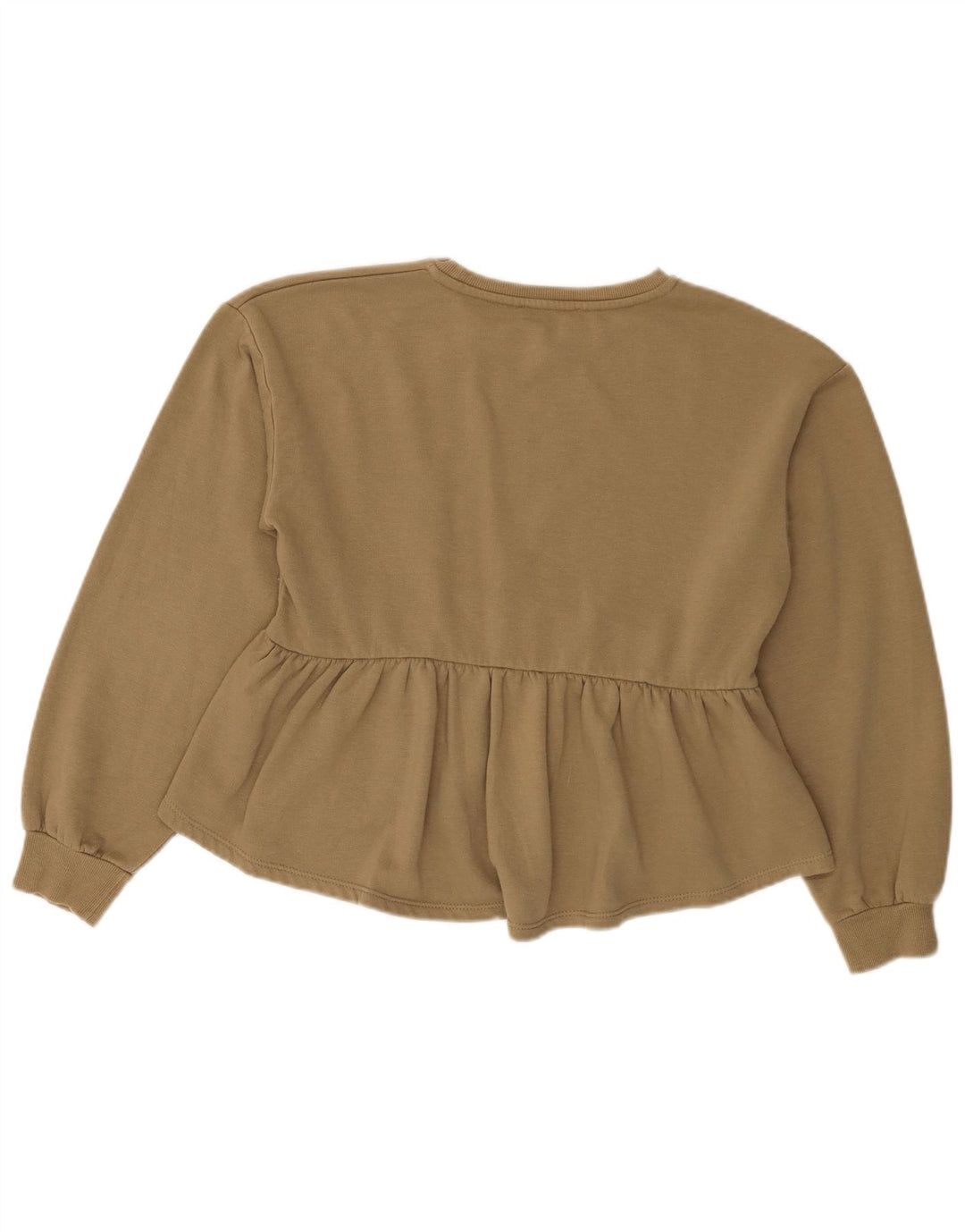 Zara moletom feminino jumper UK 10 pequeno algodão cáqui