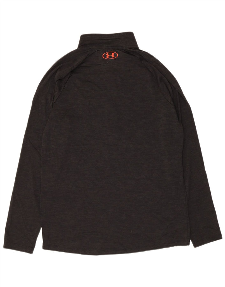 Under Armour Mens Zip Neck Pulôver Treino Top Pequeno Preto