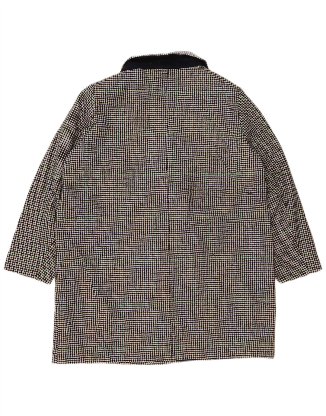 Sobretudo feminino Marks & Spencer UK 22 3XL poliéster azul marinho Houndstooth