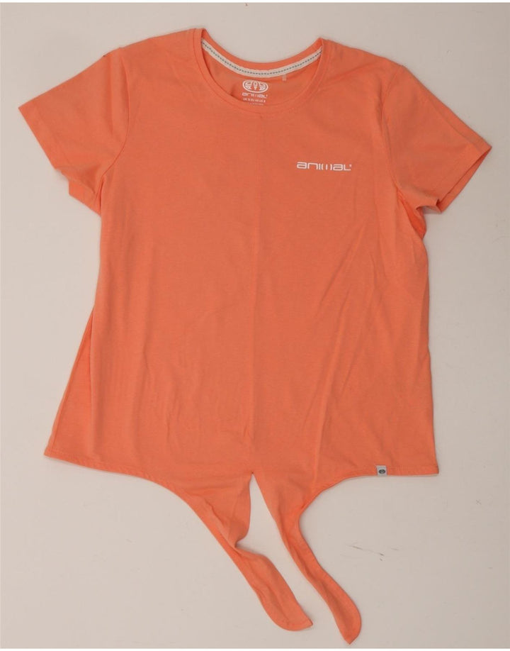 ANIMAL Womens T-Shirt Top UK 12 Mrdium Orange Cotton Vintage Animal and Second-Hand Animal from Messina Hembry 
