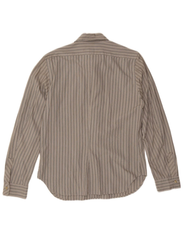 Camisa masculina Diesel grande algodão listrado azul