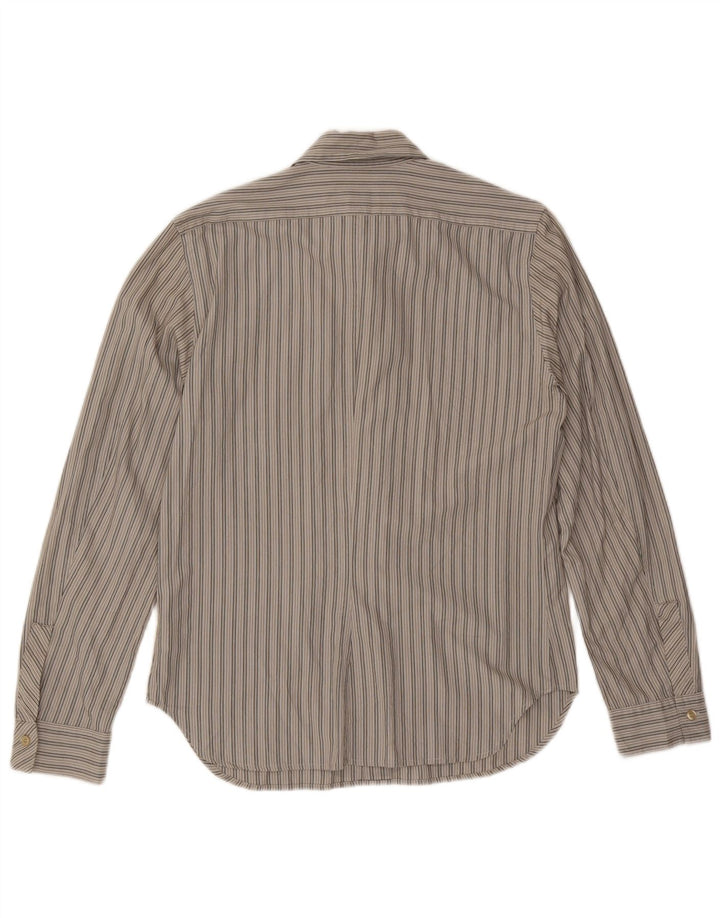 Camisa masculina Diesel grande algodão listrado azul