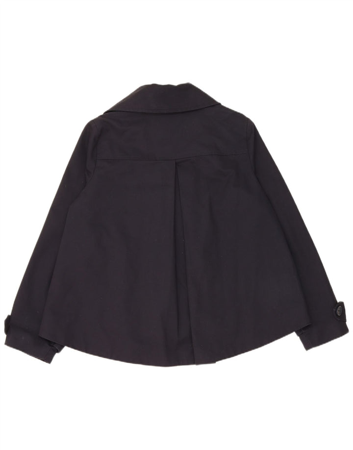 Casaco feminino oversized Pea Les Copains Reino Unido 10 pequeno algodão azul marinho