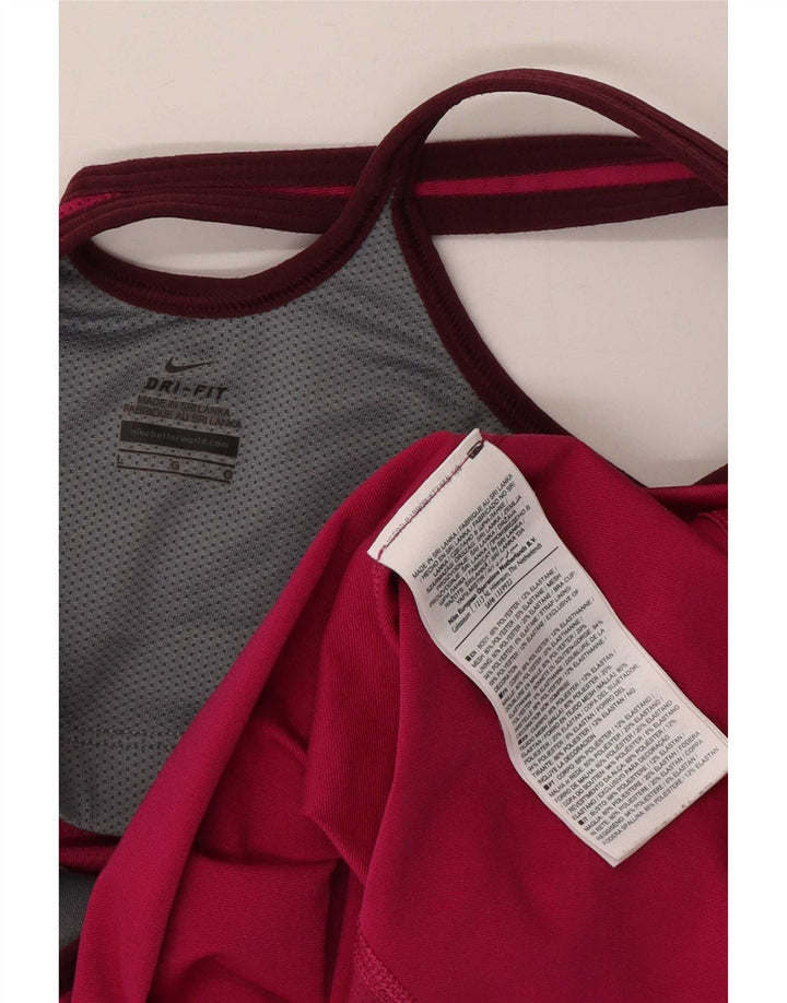 Nike Womens Dri Fit Vest Top UK 14 Grande Rosa Poliéster