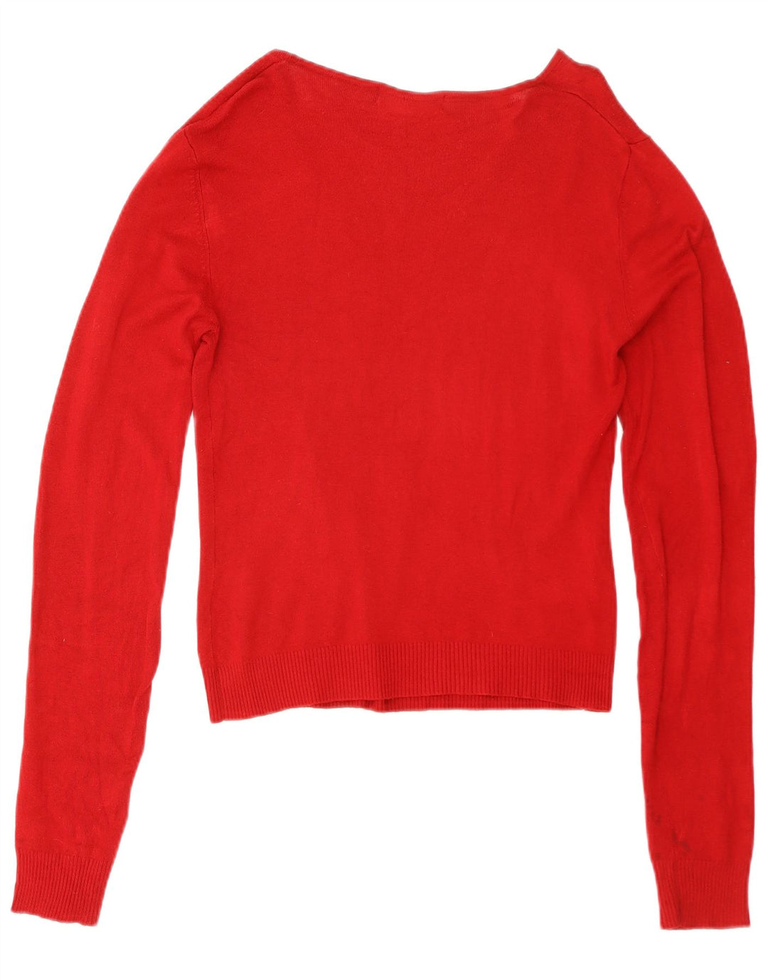 Suéter feminino Zara com decote em V Reino Unido 14 grande rayon vermelho