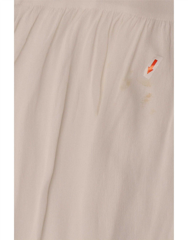 Camisa feminina Zara manga comprida regular fit Reino Unido 12 médio branco
