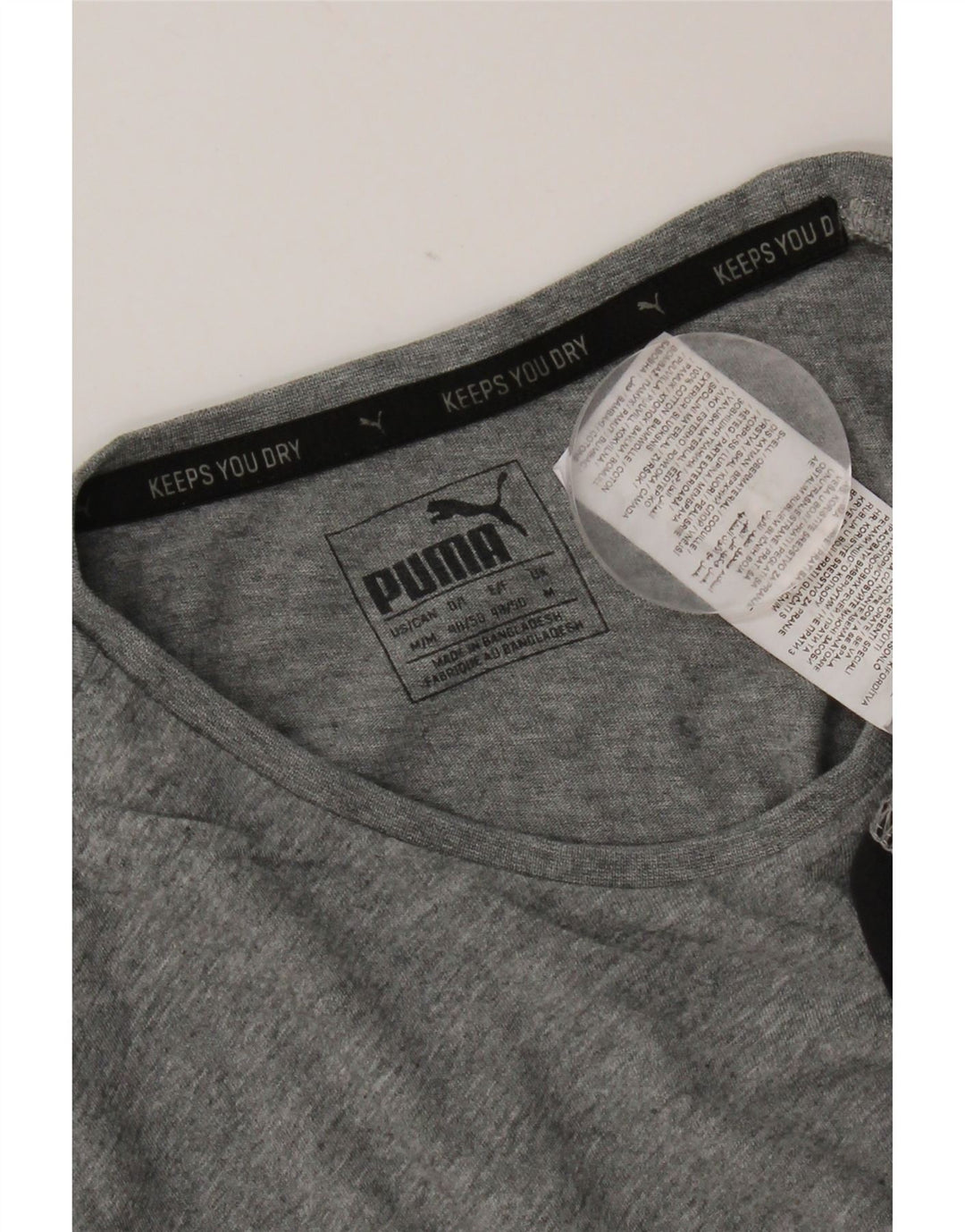 Camiseta masculina Puma Graphic Top cinza médio algodão colorblock