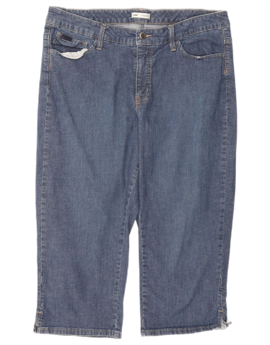 Lee Womens Capri Jeans W34 L18 Azul Algodão