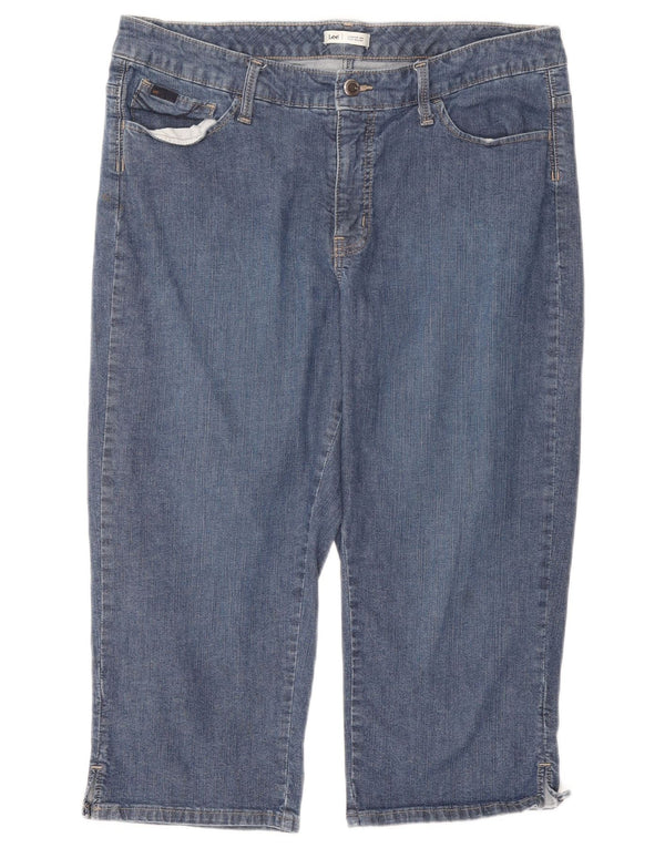 Lee Womens Capri Jeans W34 L18 Blue Cotton