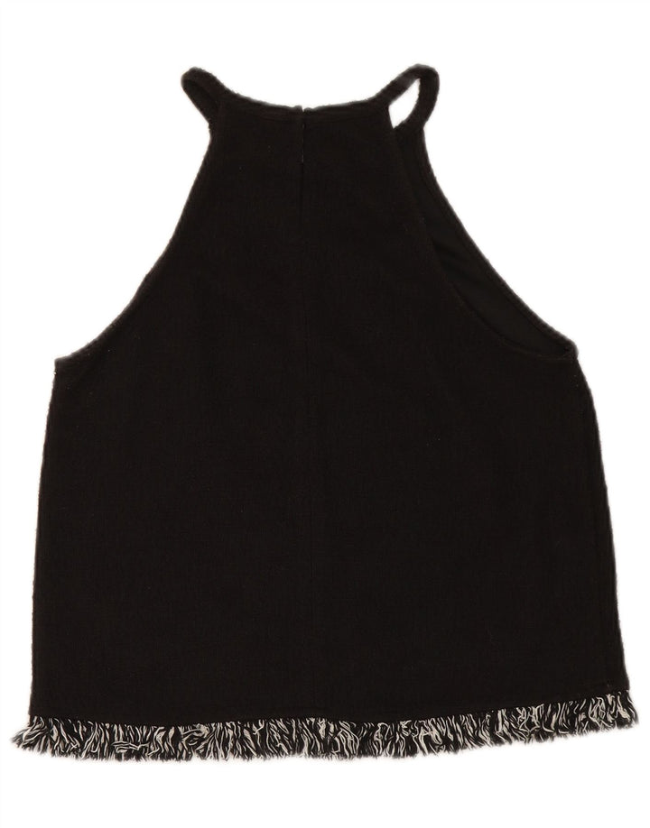 Zara Womens Trafaluc Crop Halter Top Reino Unido 10 Pequeno Preto