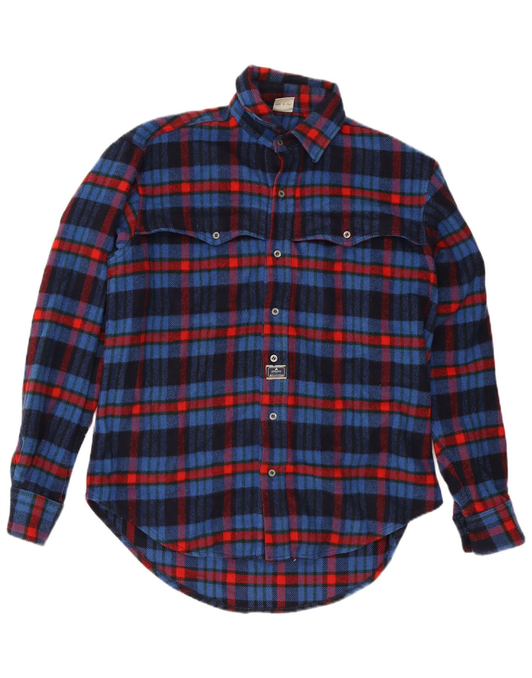 OCEAN STAR Mens Flannel Shirt Large Blue Check Vintage Ocean Star and Second-Hand Ocean Star from Messina Hembry 