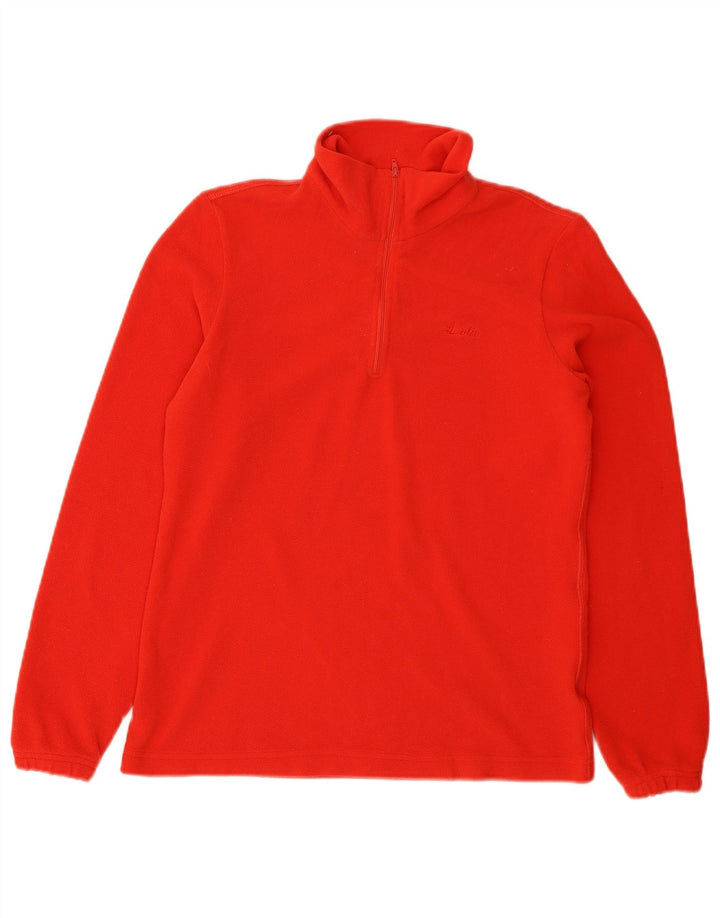 Suéter de lã feminino Lotto com zíper e gola UK 12 poliéster vermelho médio