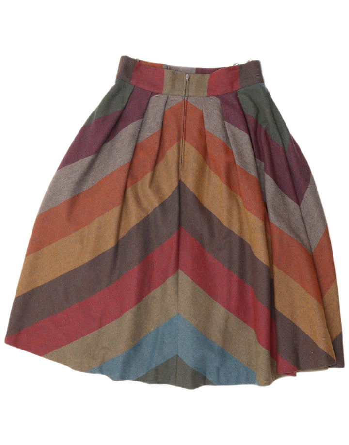 Saia evasê feminina VINTAGE EU 40 Médio W30 listrado multicolorido